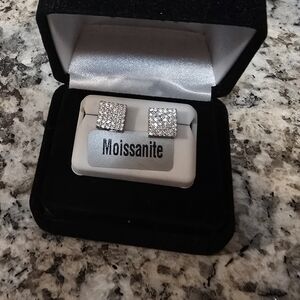 Silver Square Stud Earrings